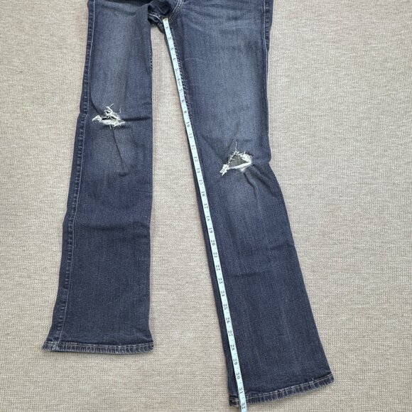 Hollister Womens 9R Blue Distressed Bootcut Jeans Denim Ripped Knee Medium Wash - Picture 11 of 13